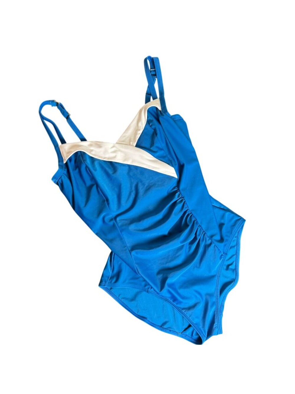 Panache Blue Portofino Underwired One Piece Retro Slimming Swim Suit, Size 36F
